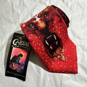 CARLOS SANTANA Live Up to Your Convictions Abstract 100% Silk Tie 57"x3.75"